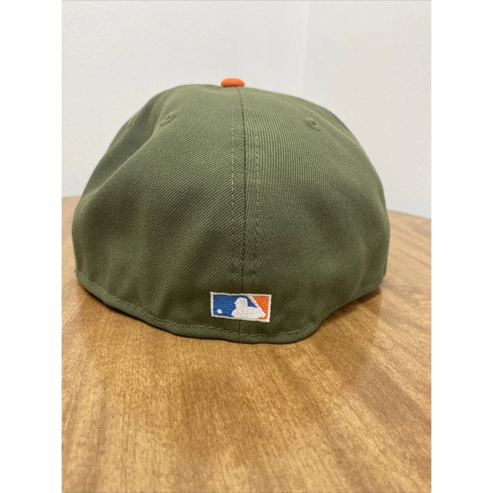 New Era Detroit Tigers 59FIFTY Fitted Hat Cap Tiger Stadium Patch‎ 7 5/8 Olive